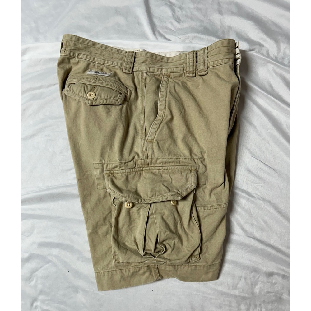 Polo Ralph Lauren Mens Gellar Fatigue Cargo Shorts Tan Khaki Cotton Chino 32 - Picture 9 of 15